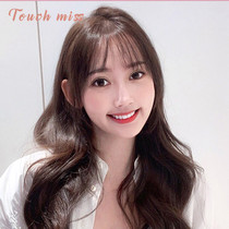 TOUCH MISS wig female cute new long curly hair air bangs real hair silk natural full headgear