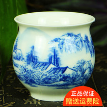 Kung Fu small tea cup ceramic tea bowl home single Tea Cup Master Cup blue and white porcelain purple sand bone porcelain glass