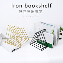 ins Nordic Wind Metal Newspapers Bookshelf Magazine Shelf Living Room Bookcase Collection home Decorative Triangle Shelve