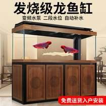 2021 New Sensen super white fish tank large ecological aquarium 1 8 2 meters office professional dragon fish tank HWW