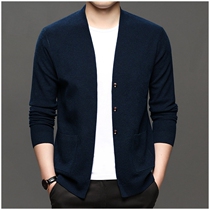 Men Knit Cardiovert 2022 Spring Autumn Season New Body Trend 100 Lap Pure Color Outwear Sweater Casual Jacket