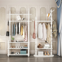 Multi-functional wooden coat rack household hanging clothes floor bedroom coat rack Nordic net red in hanger frame