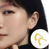 New gold ancient earrings womens 3d hard gold summer hot earrings 999 pure gold fashion pure gold earrings