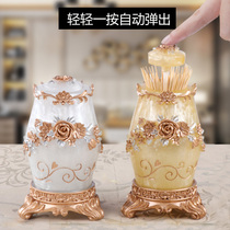 Toothpick box European living room home personality creative toothbox automatic pop-up household high-grade press toothpick cans