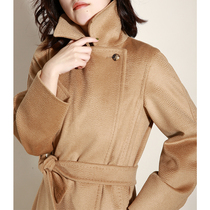 NZ Classic Moose Large Turnover Manuela Water Corrugated Camel Velvet Big Coat Woman High End Plus-size Fur Coats