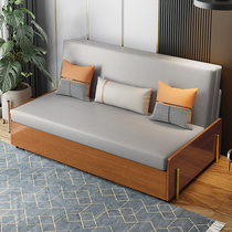 Sofa Bed Dual-use foldable multifunction 1 5m Double light luxury small family type Living room Adult Internet Red Red Money economy Type