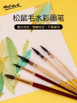 Australian squirrel hair watercolor pen professional brush red Fat Man hand painted wolf watercolor pen Yellow Wolf Tail first than acrylic Chinese painting round peak nylon round head set drawing pen