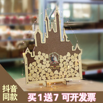 Castle Wood signature board book sign-in tree platform wedding ceremony birthday birthday annual meeting fingerprint arrangement props love wood chip