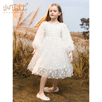 Girl dress three-dimensional butterfly puffy gauze 2021 new spring and autumn foreign atmosphere Girl Big children princess skirt