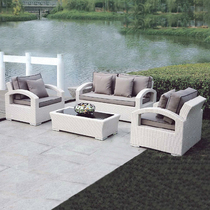 Outdoor sofa rattan furniture sun room sofa outdoor waterproof sunscreen small apartment Nordic rattan chair creative simplicity