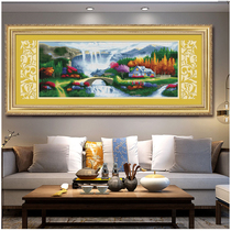 ABV Old Three Cross embroidered pure cotton thread embroidered with precision printed new product Living room Dramatic Landscape Flower home