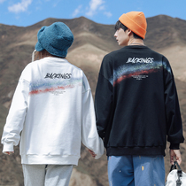 2021 autumn new pullover rainbow sweater mens round neck spring and autumn loose couple top long sleeve coat tide