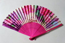 Chinese style fan cloth folding fan Peony flower dance fan gift fan craft fan