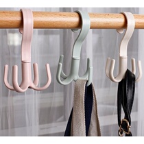 Multifunctional creative rotating scarf rack tie rack coat hook bag hook sundry hook drying rack four-claw hook
