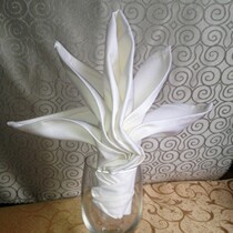 Pure cotton mouth cloth Hotel napkin cloth Restaurant mouth cloth White cotton folding flower napkin wipe cup cloth Mouth cup cloth