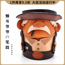 Potato home leather pen holder cowhide pen barrel Nordic home sundries storage box office Cartoon creative ornaments