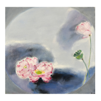 Zhonglong art hand-painted figure oil painting solitary original Li Ting living room decorative painting collection national tide art