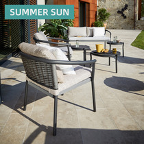 Nordic Outdoor Creative Designer Fujisch Sofa Tea Table Combo Outdoor Balcony Minimalist board Room Rattan Furniture