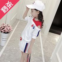 95 Cotton Girls summer clothes 2020 new summer 4 y children 310-year-old short-sleeved two-piece fashionable suit 5 Korean version