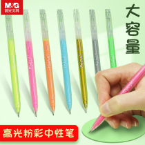 Morning light high-gloss color white pen gel pen set students hand-painted art special gold silver black background to write white characters thin head watercolor White Hook pen high-gloss painting brush 0 6 needle tube