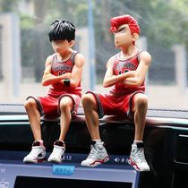 Car pendulum male car Ornament On-board Dunk Basket Master Cherry Wood Middle Control Bench Cartoon Beauty Girl Doll Bully