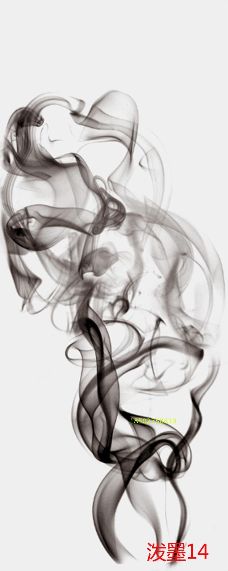 Special price 2019 custom high-grade partition entrance screen 3D art glass clip silk painting computer splashing ink cloud smoke