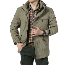 Father father outdoor clothes men middle-aged autumn mens jackets plus velvet padded coat mens autumn and winter