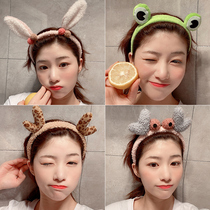 Cat ear headband female Net red cute non-slip pressure hair wash special hair belt headgear cartoon face hair band
