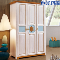 Four Doors Wardrobe Boys Solid Wood Wardrobe Childrens Bedroom Lockers Clothes Containing Cabinet Simple Closet Three Doors Wardrobe