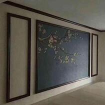 New Chinese background wall decorative wood lines Black walnut color teak color white pressed border strip matte white 12 cm