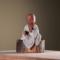 New Chinese style creative cute personality Zen little monk Little Monk home decoration Living room bedroom study decoration