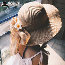 Childrens sun hat small fresh summer girls medium straw hat Korean trendy big eaves seaside beach Korean version of the sun visor