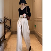 Haze Wo Branches High Waist Pituitary Pants Woman 2021 Spring Dress Casual Loose Straight Cylinder Conspicuously Slim And Long Pants