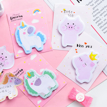 Cute girl powder pig Post-It stickers unicorn note paper small book student ins Wind N times post can be torn