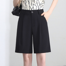 2021 New Suit Shorts Women Summer Broadleg Loose Slim high waist casual mid-pants straight-barrel 50% pants