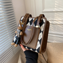 French ConeKoer genuine leather deflate bag 2022 new tide retro hand women bag single shoulder rhombus underarm bag