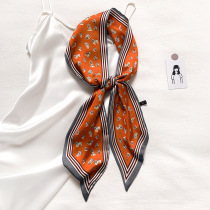 In spring and autumn Totem Scarf scarf thin wearing scarf female narrow long strip multi-function decoration ribbon tissue zc
