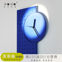 Dodo original Klein blue wall clock hole board simple sweep second movement clock creative metal watch decoration
