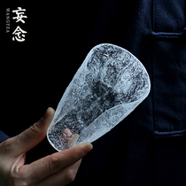 Three times Japanese handmade glass frozen roasted tea is ancient glass ice crystal clarity Zen tea ceremony with