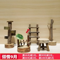 Ornaments wooden creative handmade diy accessories creative original living room computer desk simple personality retro ins home