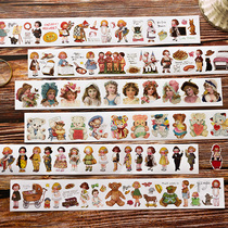 Paper Dolls Dream Show Bronze Version Paper And Paper Stickler Retro Cute Girls Handbill Decorative Adhesive Tape Split