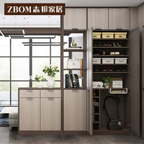 Zhibang entrance cabinet custom integral shoe hat cabinet assembly custom multifunctional entrance locker integrated custom