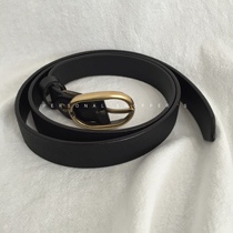 (不退不换)现货 韩系 chic牛皮复古黑色腰带男女款