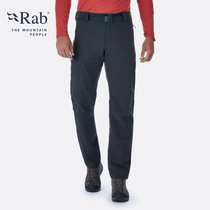 RAB Rui Po Vector mens soft shell pants comfortable stretch wear-resistant breathable trousers 510g QFU-18