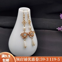 Ancient style earrings female temperament Super fairy long costume Chinese clothing earrings classical ancient tassel Joker all earrings female jewelry