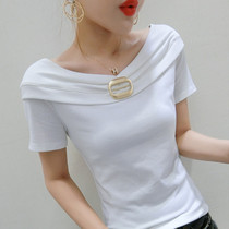 Europe and the United States tide brand 2022 spring new fashion sexy short sleeve T-shirt women's slim half sleeve tight bottoming coat