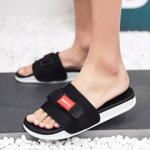 Slippers mens summer tide outdoor fashion wear a word drag non-slip soft-soled sandals Korean version of the personality mens beach shoes