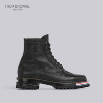 THOM BROWNE MEN 2022 EARLY SPRING BLACK PEBBLE Striped Cortex Long Wing Mountaineering Boots