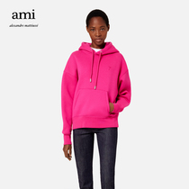 The AMI mens unisex 22 new Fall Winter love cotton-blend embroidered casual loose hooded heavy sweatshirt