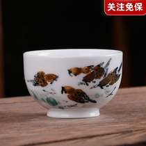 Powerful landscape painting pottery master provincial master Yang Jun hand-painted tea set D045